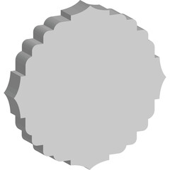 Obraz premium Abstract Geometric Emblem With Raised Edges And Shadow Isolated On White Background 3D Render