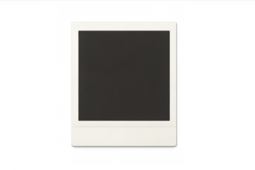 Instant retro camera print frame with blank viewfinder for old memories isolated on transparent background