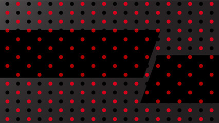 Abstract modern polka dots black and red background. vector.