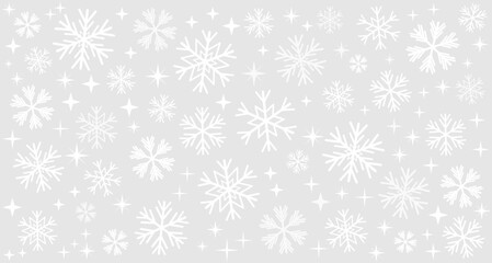 Winter Snowflakes Seamless Background Pattern. Pixel Perfect Vector Design for Holiday, Christmas, and Seasonal Decorations, Seamless Winter Texture for Prints, Christmas Winter Background