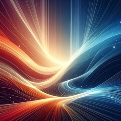 Abstract swirl of light in orange and blue