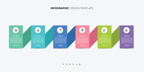 6 process infographic journey arrows design template. Planning, Marketing, Strategy and Business presentation.