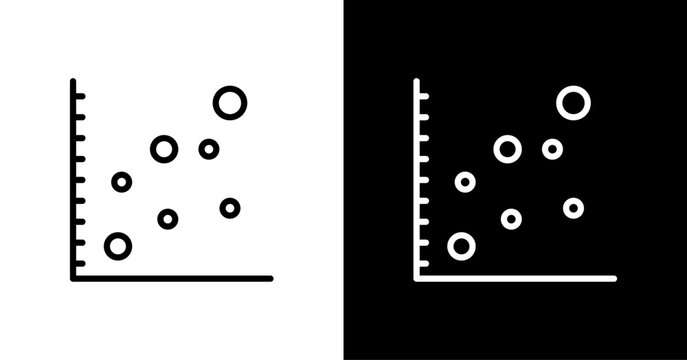 Scatter Plot White Icon Set Design