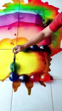 Beautiful colorful balloons popping and glass bottles breaking asmr super satisfaction