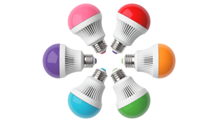 Vibrant LED bulbs illuminate creativity and modern living spaces