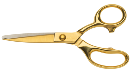 Elegant gold sewing scissors gleam with sharp precision, ready for crafting