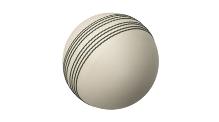 Professional cricket ball with detailed stitching for sporting action