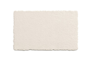 Textured blank vintage paper with deckle edge, empty parchment surface, transparent background