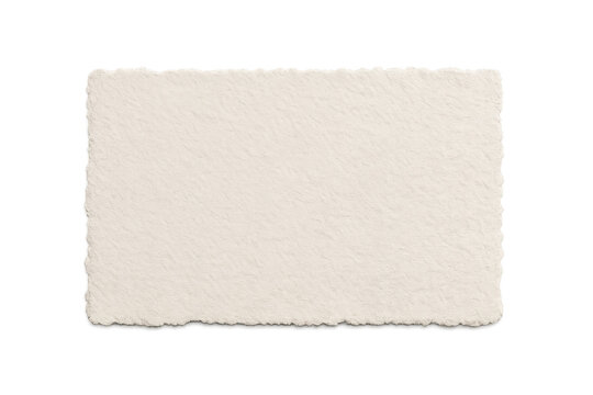 Textured blank vintage paper with deckle edge, empty parchment surface, transparent background