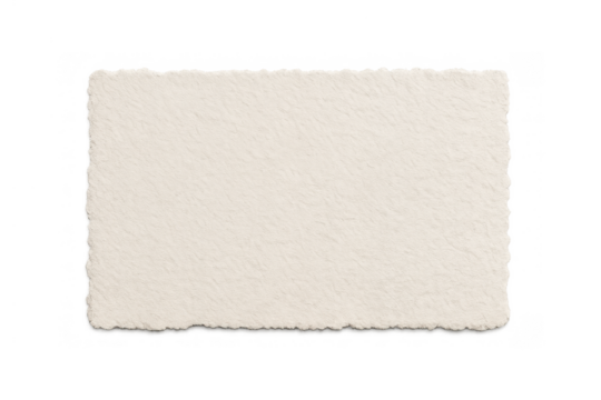 Textured blank vintage paper with deckle edge, empty parchment surface, transparent background