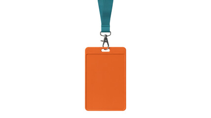 Modern orange lanyard badge holder for professional identification access