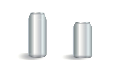 Tall and Standard Aluminum Cans Mockup – Clean Metallic Product Display