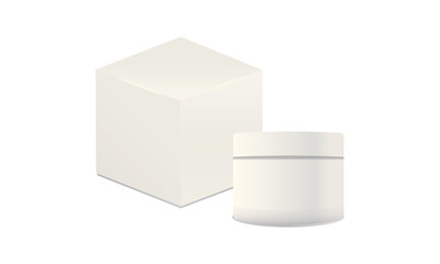 White Jar and Box Mockup – Minimal Cosmetic Packaging Design