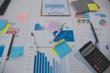 businessman working data document graph chart report marketing research development planning management strategy analysis financial accounting. Business office concept.