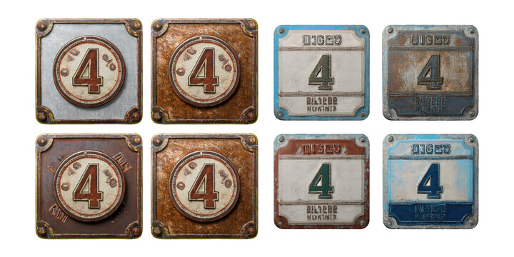 Vintage Numbered Wall Plates Collection, PNG collection, set bundle, isolate on transparent or white background - Powered by Adobe