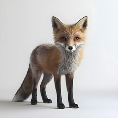 Obraz premium Red Fox Portrait on White Background