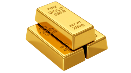 Stack of gleaming gold bars representing wealth and investment success