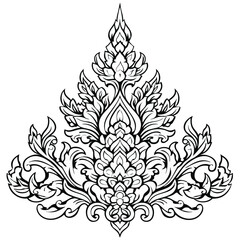 Illustration vector of Thai style pattern or Lai Thai design drawing in vector