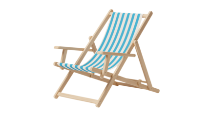 Relaxing striped beach chair awaits your perfect summer getaway