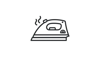 Outline illustration of a heated iron with steam emitting from it