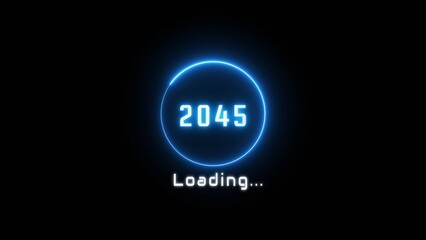 Neon loading bar illustration. New year loading concept. Progress loading icon symbol.