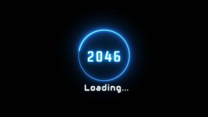 Neon loading bar illustration. New year loading concept. Progress loading icon symbol.