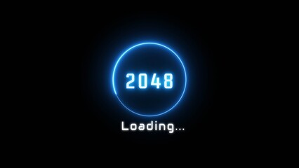 Neon loading bar illustration. New year loading concept. Progress loading icon symbol.