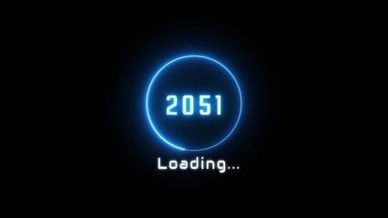 Neon loading bar illustration. New year loading concept. Progress loading icon symbol.