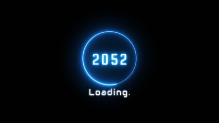 Neon loading bar illustration. New year loading concept. Progress loading icon symbol.