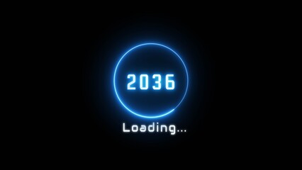 Neon loading bar illustration. New year loading concept. Progress loading icon symbol.