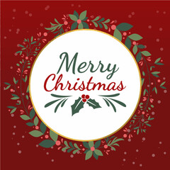 christmas greeting card with red ribbon