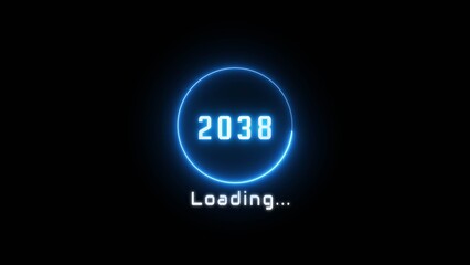 Neon loading bar illustration. New year loading concept. Progress loading icon symbol.
