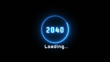 Neon loading bar illustration. New year loading concept. Progress loading icon symbol.