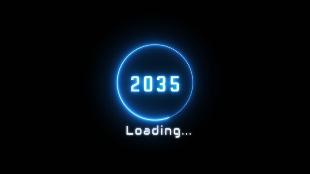 Neon loading bar illustration. New year loading concept. Progress loading icon symbol.