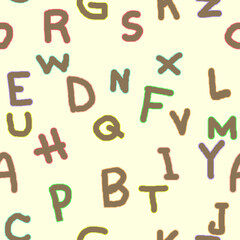 vector alphabet letters seamless pattern
