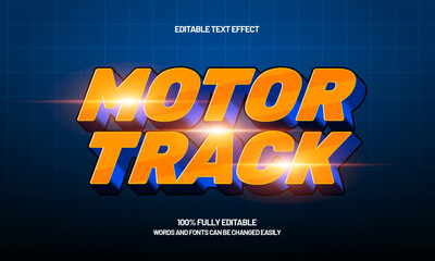motor track editable racing text style with glowing effect