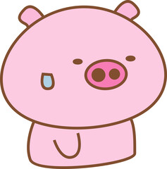 Cute Cartoon Pig Element