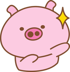 Cute Cartoon Pig Element