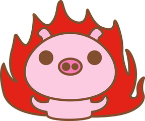 Cute Cartoon Pig Element