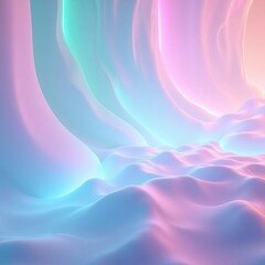 Fototapeta premium Flowing pastel waves soft light abstract background