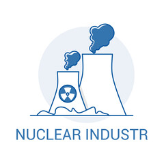 Atomic Power Plant Energy Symbol Editable Stroke