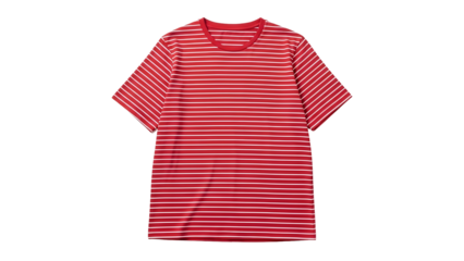 Simple striped casual upper garment displayed against a solid dark background