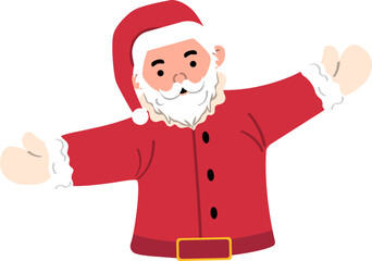 Festive Cartoon Santa Claus Xmas Character Christmas Greeting Holiday and Winter Celebrations