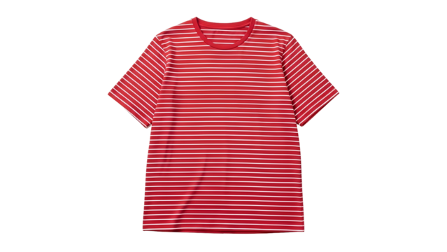 Simple striped casual upper garment displayed against a solid dark background