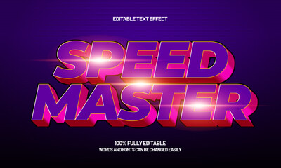 speed master editable racing text style with glowing effect