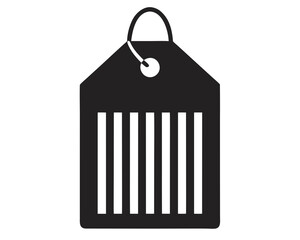 Barcode sale tag silhouette vector illustration isolated on white background