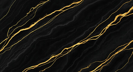 3D image Black Marble Texture with Gold Veins for Luxury Interior Design, Digital Backgrounds, and Elegant Visual Projects.