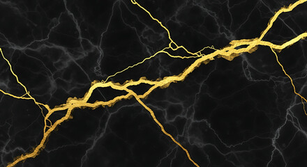 Black Marble Texture with Gold Veins for Luxury Interior Design, Digital Backgrounds, and Elegant Visual Projects, 8K image 