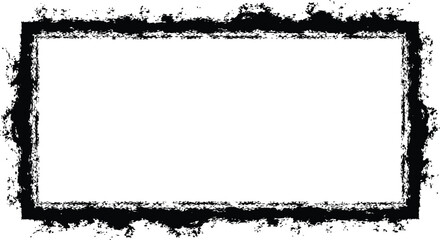 Grunge Black Rectangle Frame Distressed Ink Border Overlay Texture Element