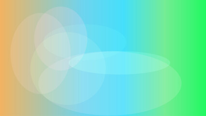 Soft gradient background with subtle bokeh circles in orange blue and green